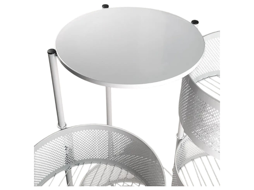 Етажерка на колесах Sphere, 5 ярусів, на колесах, оцинкована сталь, 34×34×90,5см, колір білий