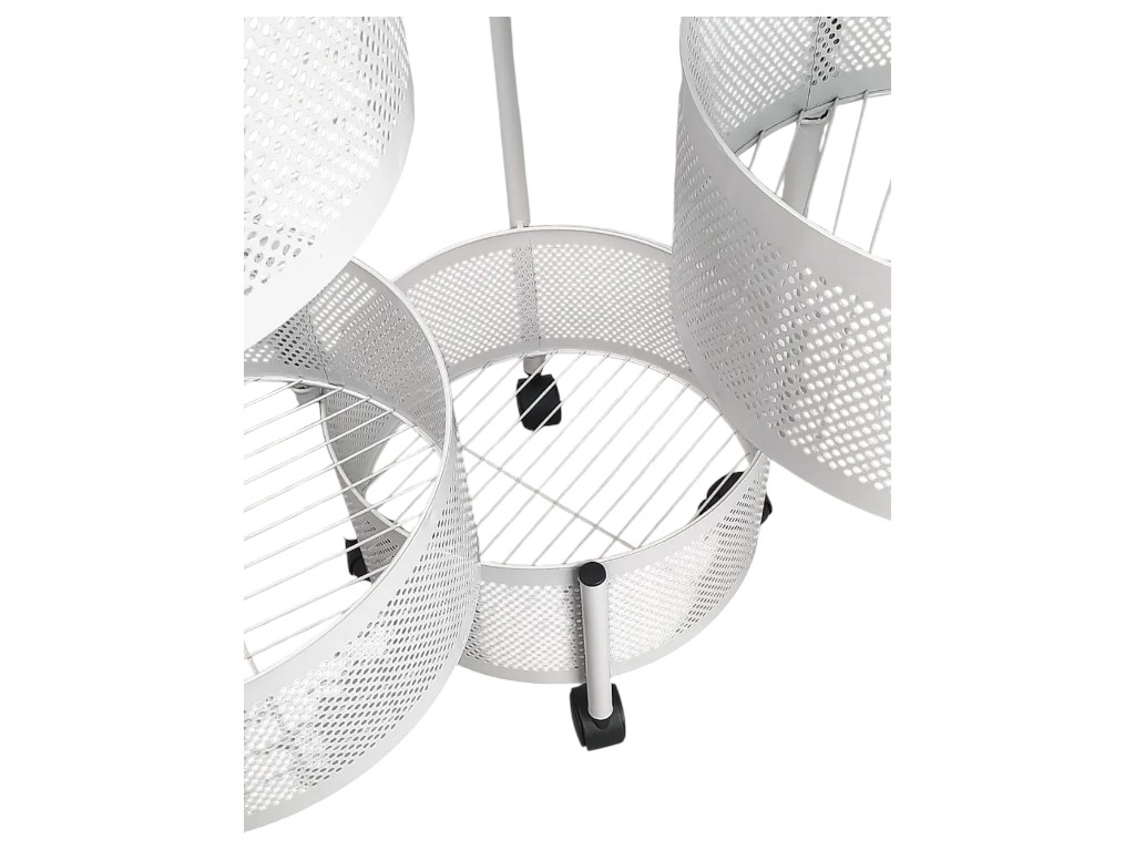 Етажерка на колесах Sphere, 5 ярусів, на колесах, оцинкована сталь, 34×34×90,5см, колір білий