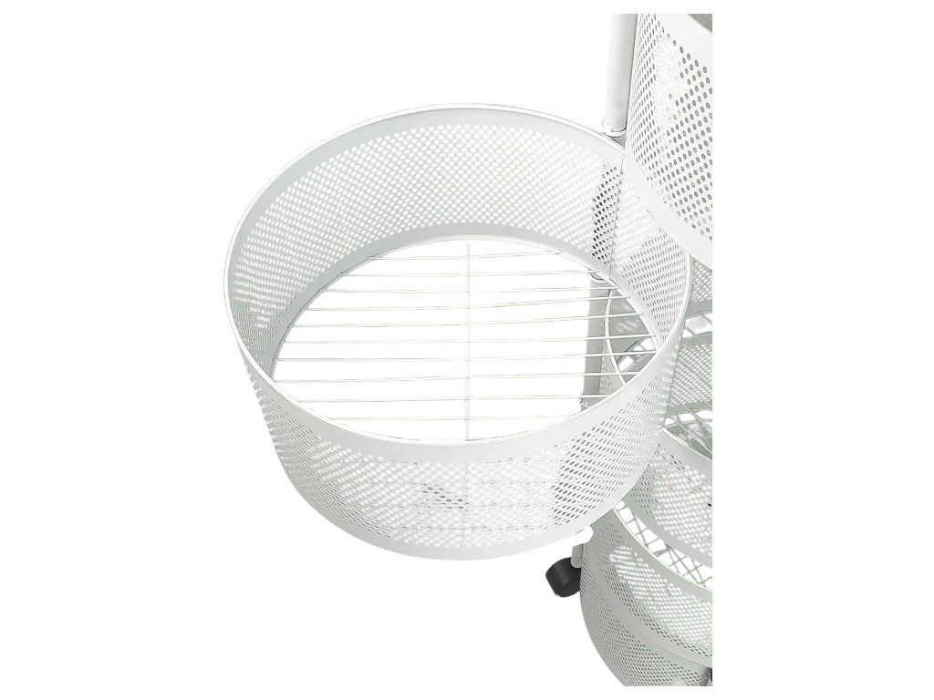 Етажерка на колесах Sphere, 5 ярусів, на колесах, оцинкована сталь, 34×34×90,5см, колір білий