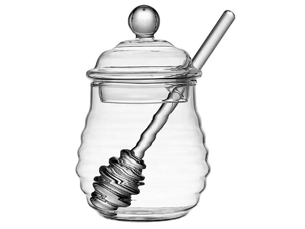 Банка для меда с ложкой, 480мл