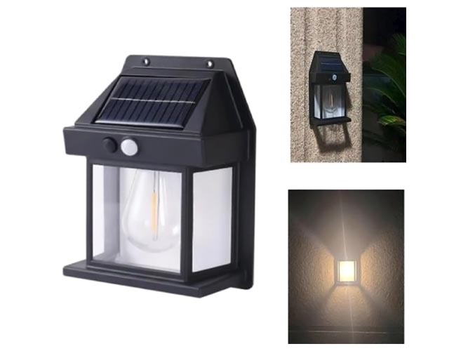 Светильник фасадный, солнечная панель с датчиком движения