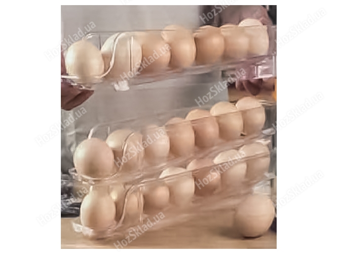 Контейнер-органайзер для зберігання яєць, 3 яруси, 32,5х17х8,5см