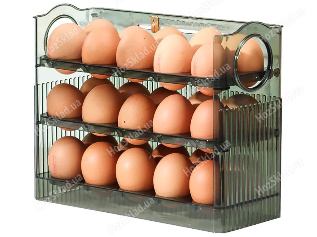 Контейнер-органайзер для зберігання яєць, 3 яруси, 26,5х6х23см