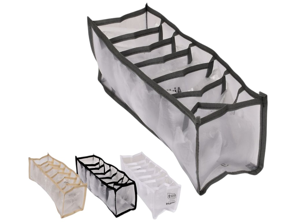 Коробка-органайзер для хранения белья, на 7 отделений, нетканое волокно, нейлон, 32×12×12см