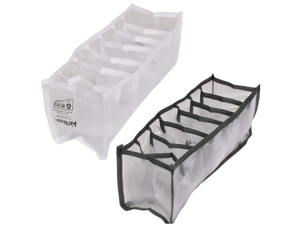 Коробка-органайзер для хранения белья, на 7 отделений, нетканое волокно, нейлон, 32×12×12см