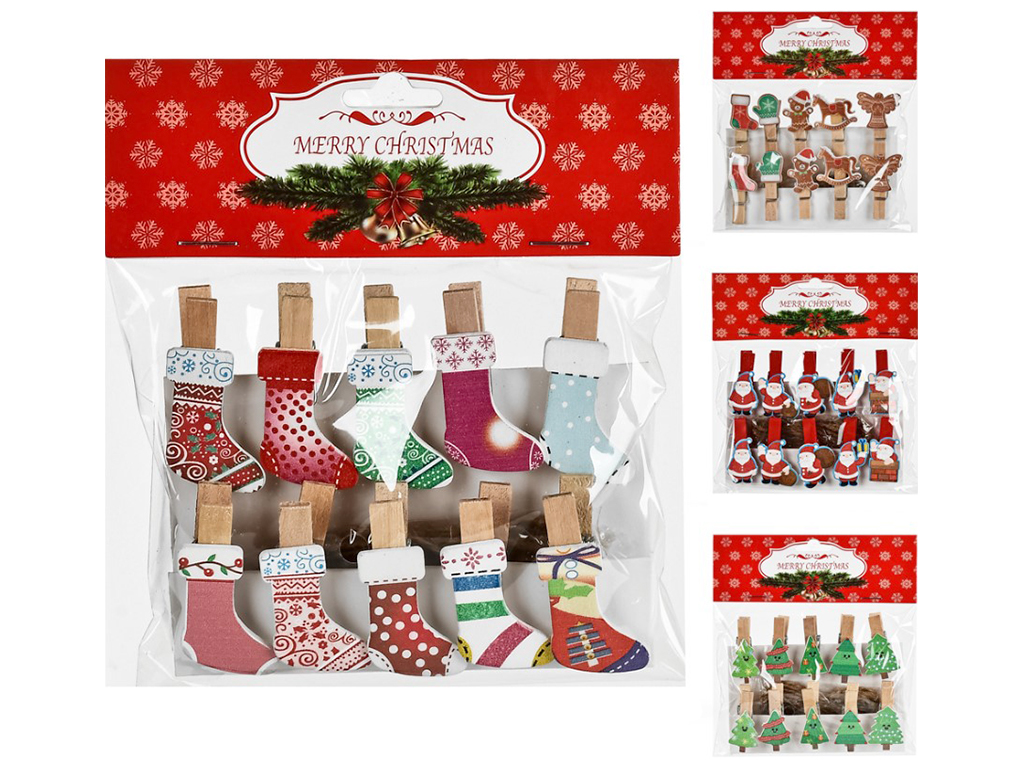 Прищепки декоративные Wooden, 3,5см (цена за набор 10шт)