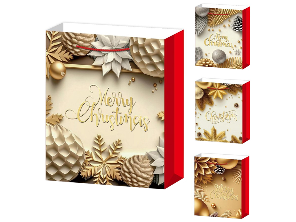 Пакет новорічний паперовий S Merry Christmas, 18х23х10см