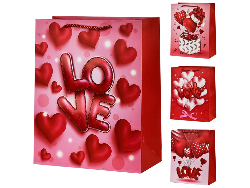 Пакет подарунковий паперовий S Love 3D, 18х23х10см