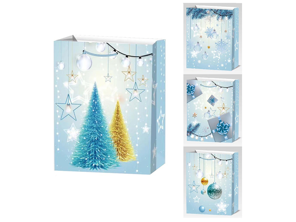 Пакет новогодний бумажный M New Year, 26х32х10см