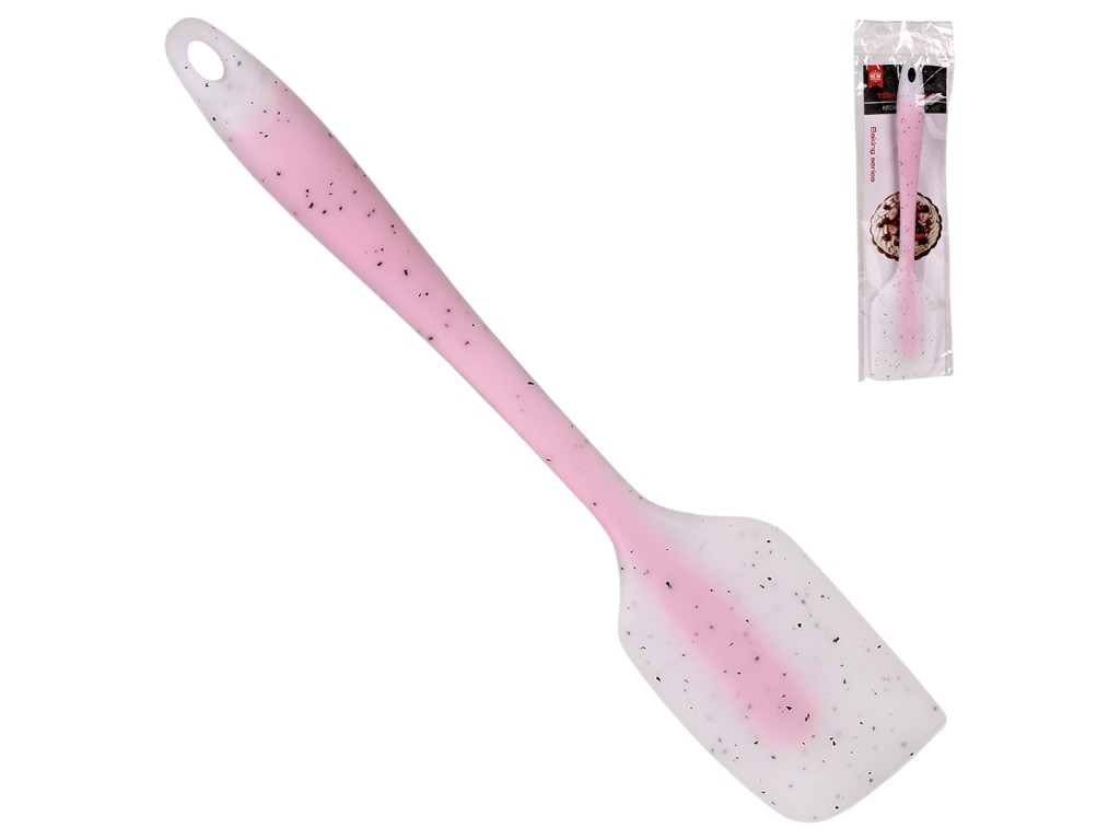 Лопатка силиконовая Clear glitter, 28см, цвет розовый