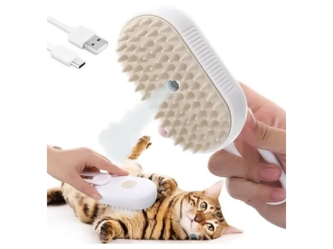 Щетка массажная для кошек электрическая USB, для ухода за шерстью домашних животных, 12x4,5x6,5см