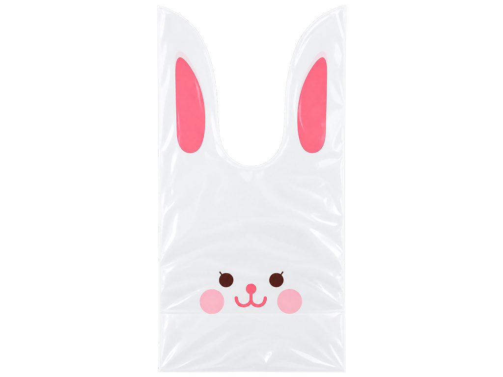 Пакет подарунковий Rabbit з ручками-вушками, поліетилен, 14×23 см (ціна за 10шт)