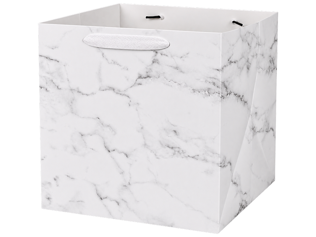 Пакет подарочный бумажный Marble XS с ручками, белый мрамор, 15×15×15 см Пакет подарочный бумажный Marble XS с ручками, белый мрамор, 15×15×15 см