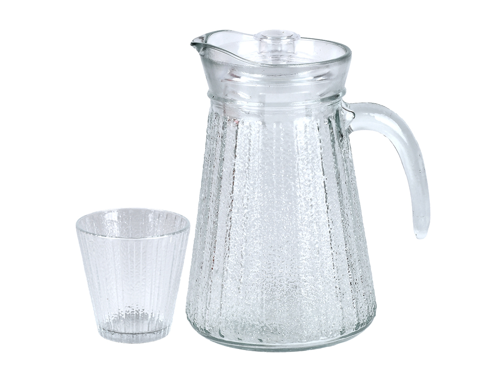 Набір графин скляний 1,3л + склянки 265мл (5 предметів) (ціна за набір)