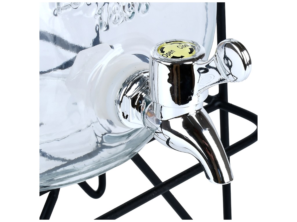 Лимонадник на подставке Yorkshire, стекло, металл, дерево, пластик, 4л, 35х19х16,5см