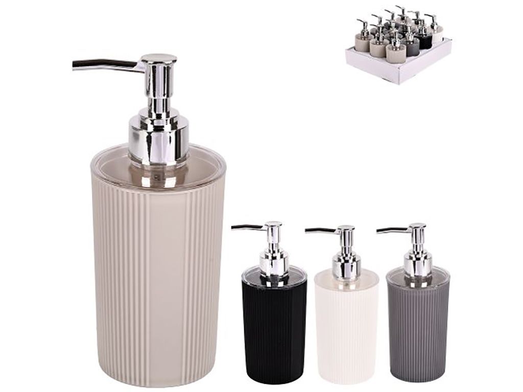 Дозатор для жидкого мыла, 320 мл, пластик с рифлением, в ассортименте