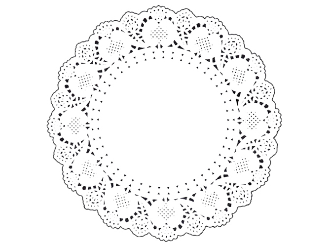 Салфетки бумажные ажурные кондитерские, круглые, D38см (цена за упаковку 12шт)