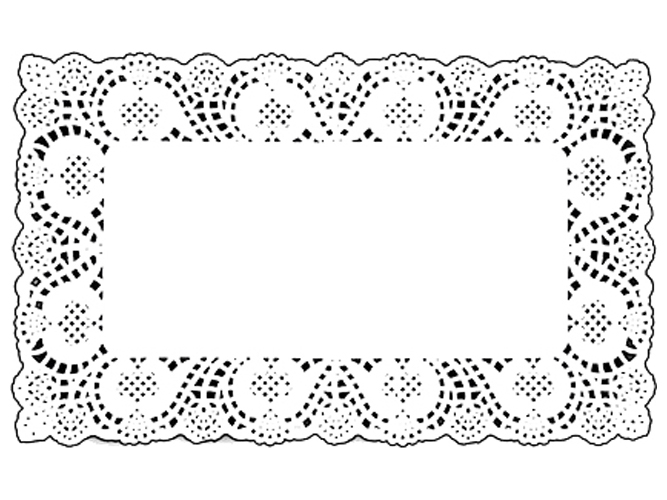 Серветки паперові ажурні кондитерські, прямокутні, 19х30,5см (ціна за упаковку 12шт)