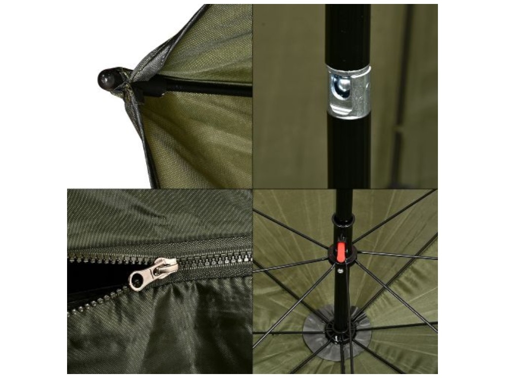 Зонт-палатка Sam’s Fish, металл, полиэстер, ПВХ, диаметр 2,2м, цвет хаки