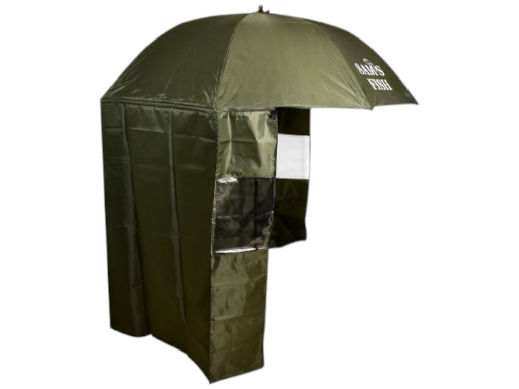Зонт-палатка Sam’s Fish, металл, полиэстер, ПВХ, диаметр 2,2м, цвет хаки