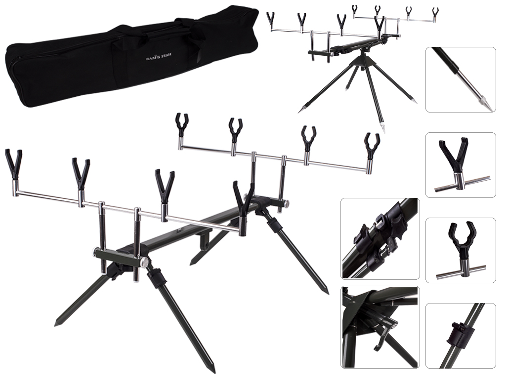 Подставка Sams Fish трансформер 2в1 под 4 удочек 72х65х72см