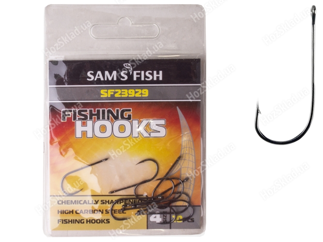 Гачок рибальський довга цівка Sams Fish №4 2,4х0,95см (ціна за упаковку 10шт)