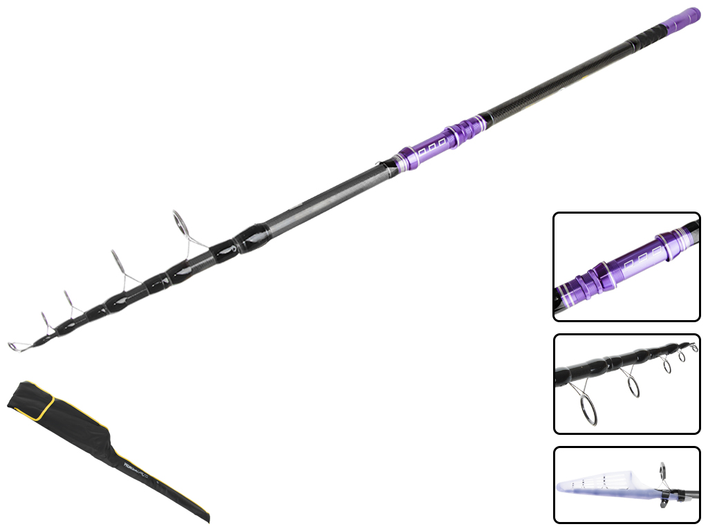 Спінінг телекарп Sams fish "Premium carp" карбон, 5 кілець, 4 секції 80-200г 3,6м