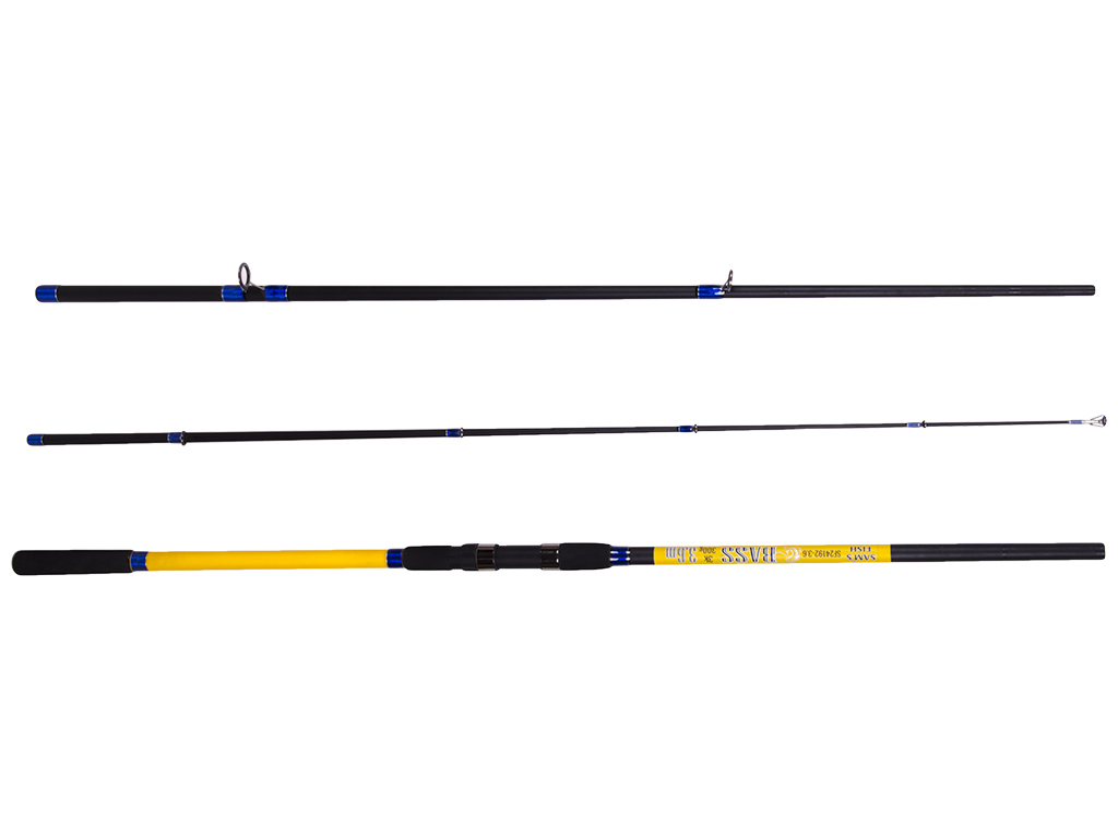 Спінінг короповий штекерний Sam's fish Bass композит, 7 кілець, 3-секційний 3,6м 300г