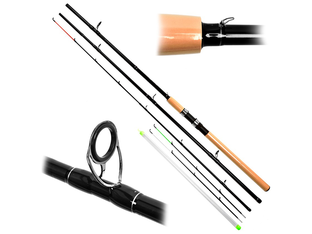 Спиннинг штекерный фидер Sam’s Fish Super Hard, стекловолокно, 60–150г, 3+3 секции, 3,3м, черный