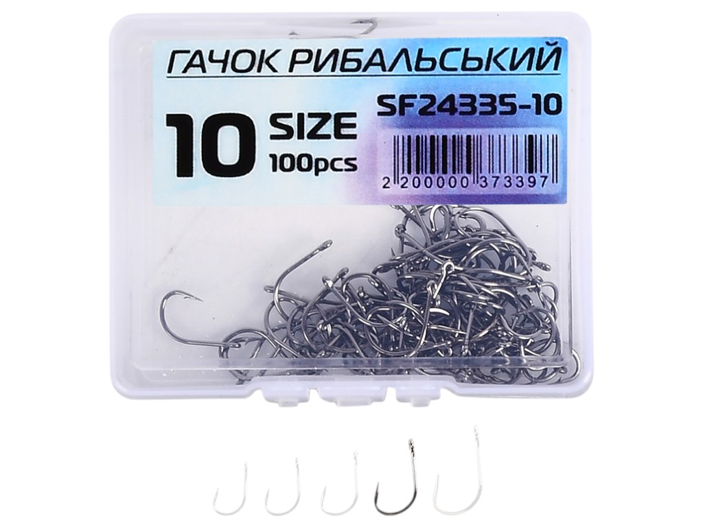 Крючок рыболовный №10 (цена за упаковку 100шт)