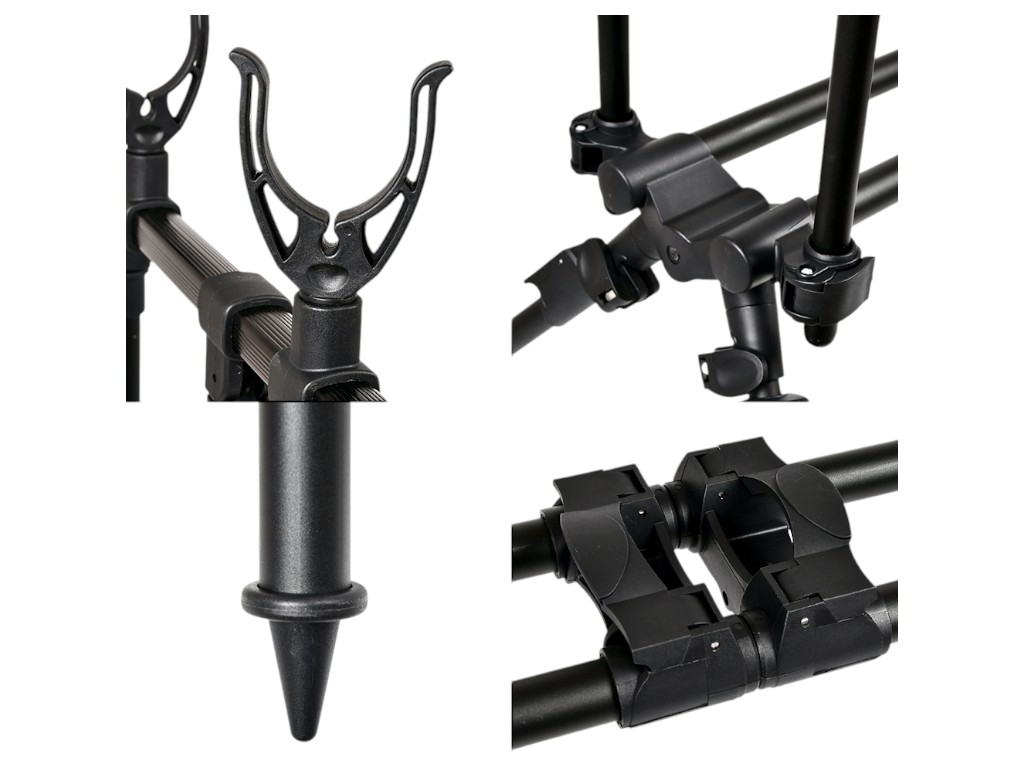 Род-под Sam's Fish Maxi Carp в чехле, алюминий и нейлон, на 5 спиннингов, 75–140см, цвет черный