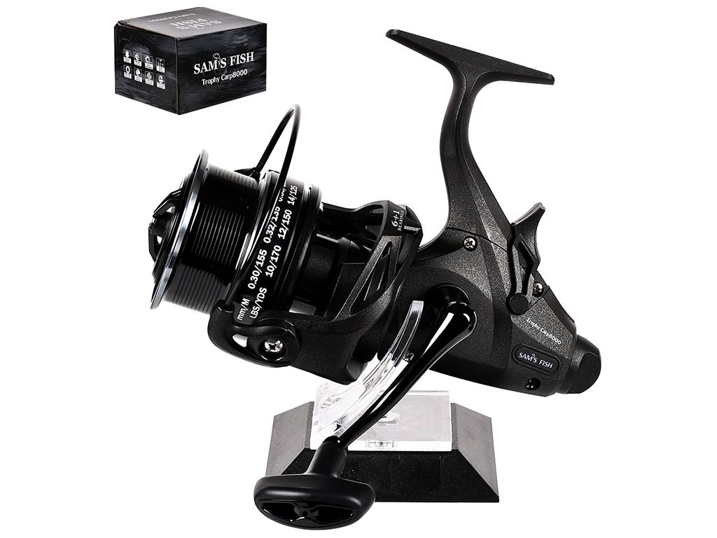 Катушка карповая с бэйтранером Trophy carp, 8000 6+1bb 5.1:1 2 шпули метал./графит