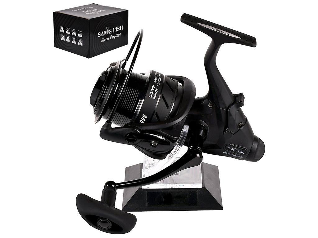 Катушка карповая с бэйтранером Mirror carp, 6000 4+1bb 4.7:1 2 шпули мтеал./графит