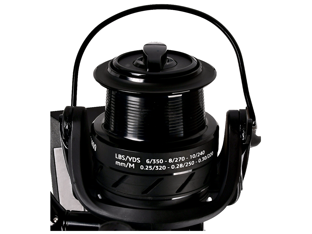 Катушка карповая с бэйтранером Mirror carp, 6000 4+1bb 4.7:1 2 шпули мтеал./графит