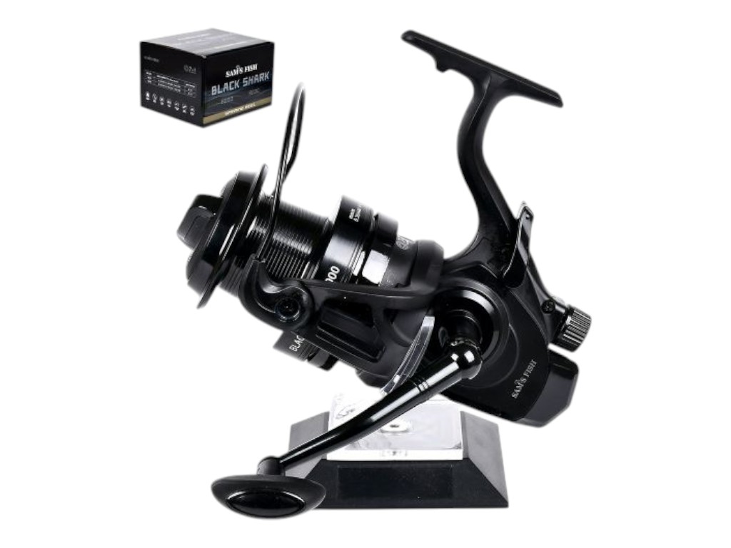Катушка Sam's Fish Black shark 8000, 7+1 подшипник, бейтраннер, металлическая шпуля