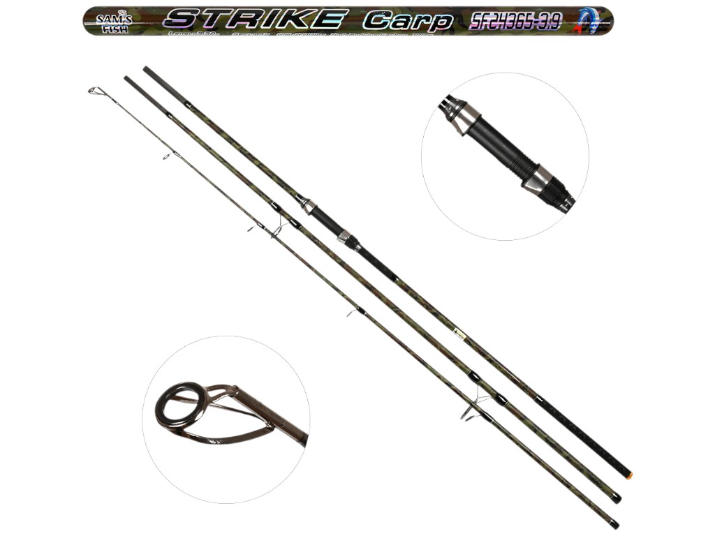 Спінінг короповий штекерний Strike Carp, карбон, 3,9м, 180г, камуфляжний колір