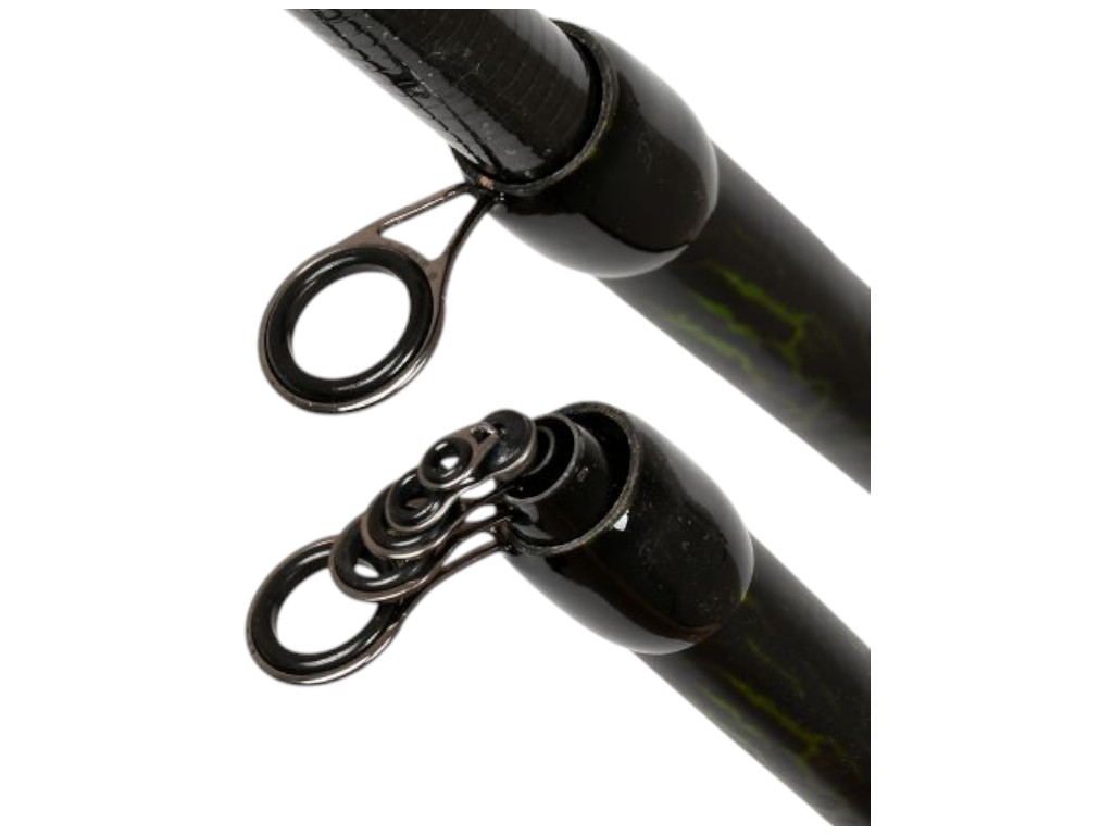 Вудка з кільцями Cornko, мікс карбон, 4м, колір чорно-зелений