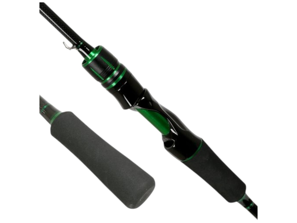 Спиннинг штекерный лайт Naja, на хищника, микс карбон, 2,1м, тест 2–22г, цвет черно-зеленый
