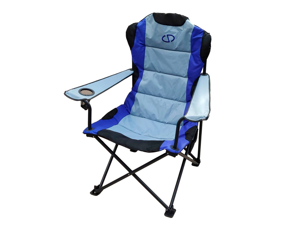 Кресло раскладное Карпаты Комфорт, голубое, 60×80×114см, до 120кг