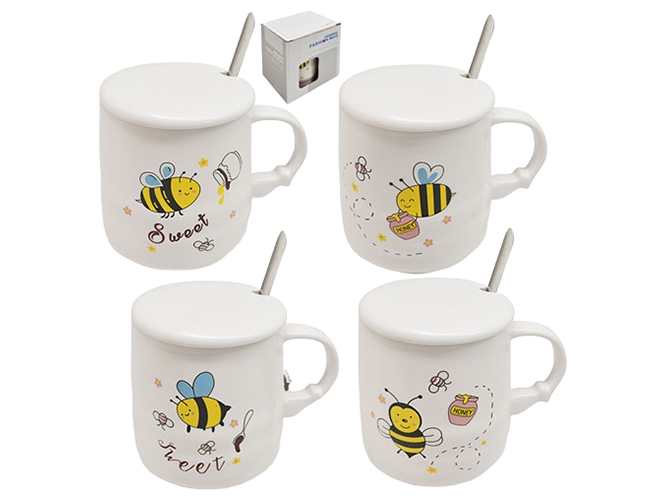 Чашка с крышкой и ложкой Sweet bee 450мл