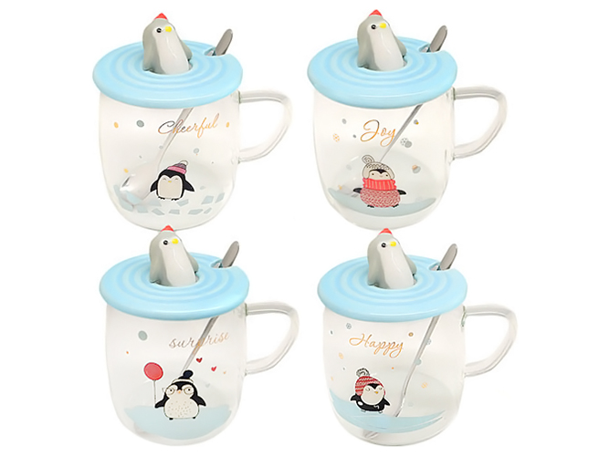 Чашка с крышкой и ложкой Penguin 400мл