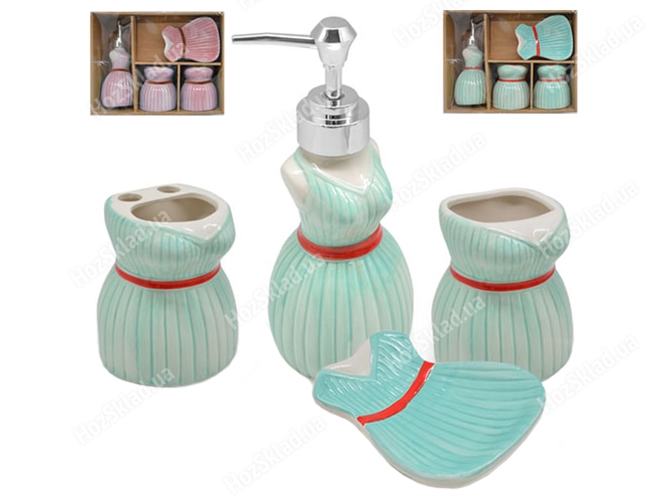 Набор для ванной керамический Dress (цена за набор 4 предмета)