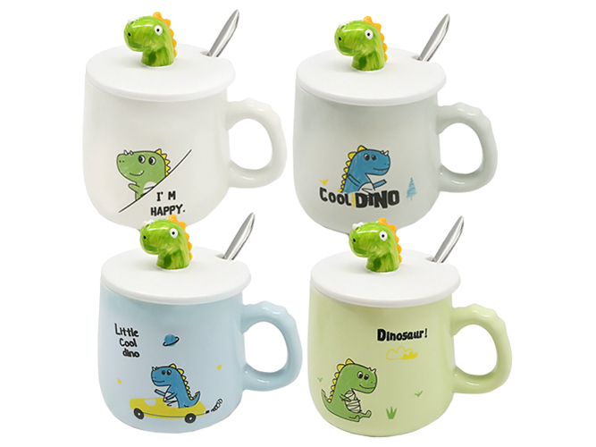 Чашка з кришкою та ложкою Dino 400мл