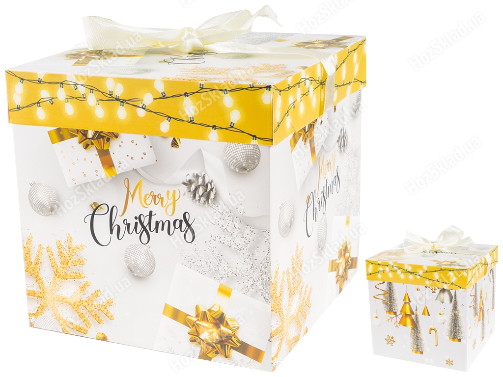 Коробка новорічна картонна Gold fairy S 10см