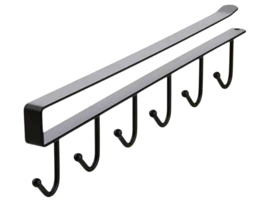 Вішалка навісна, 6 гачків, фарбоване залізо, 26,5×7×1,5см