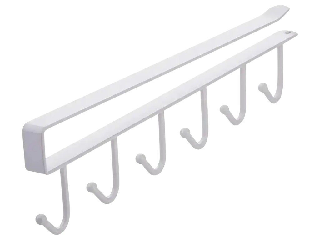 Вішалка навісна, 6 гачків, фарбоване залізо, 26,5×7×1,5см