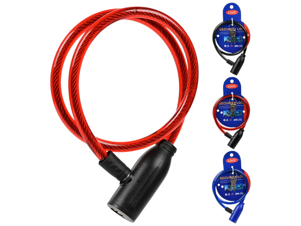 Замок для велосипеда, металл, пластик, 9×60см (цена за 1шт)