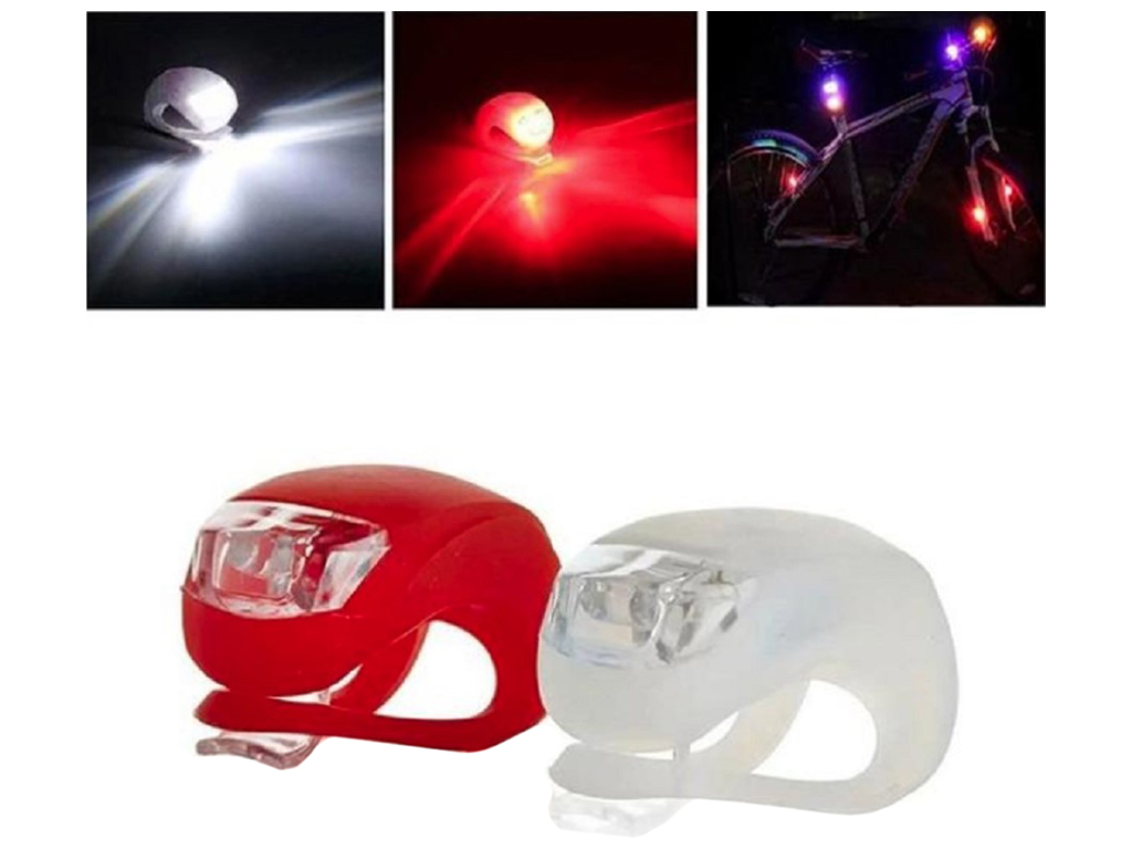 Фонарик LED для велосипеда, 11х3см (цена за набор 2шт)