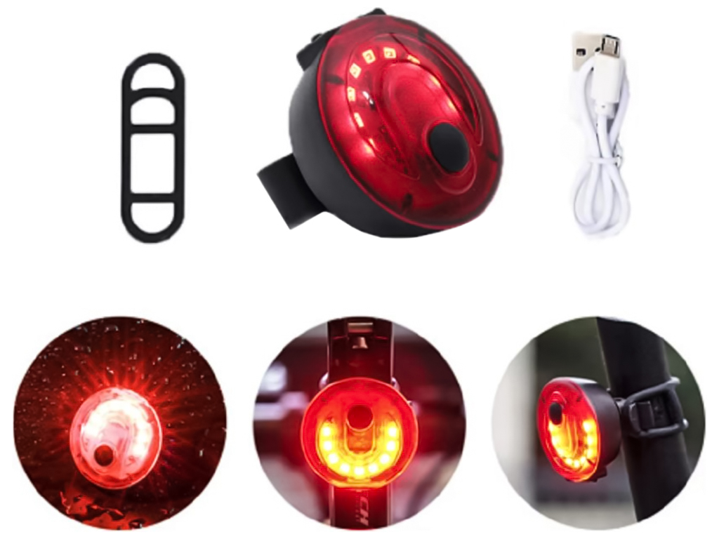 Задняя велосипедная фара на 4 режима, аккамулятор 650mah, 4,5х4,5х3см