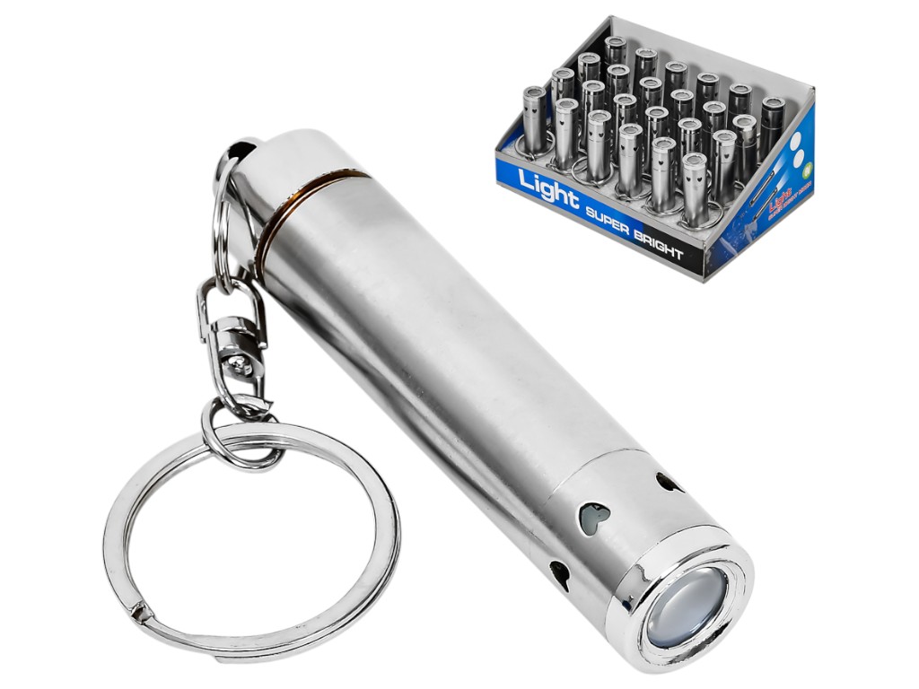 Фонарик светодиодный 1led 6,5см, с батарейками 3шт